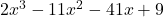 2x^3 - 11x^2 - 41x + 9