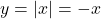 y = |x| = -x