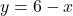 y = 6 -x