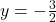 y = -\frac{3}{2}